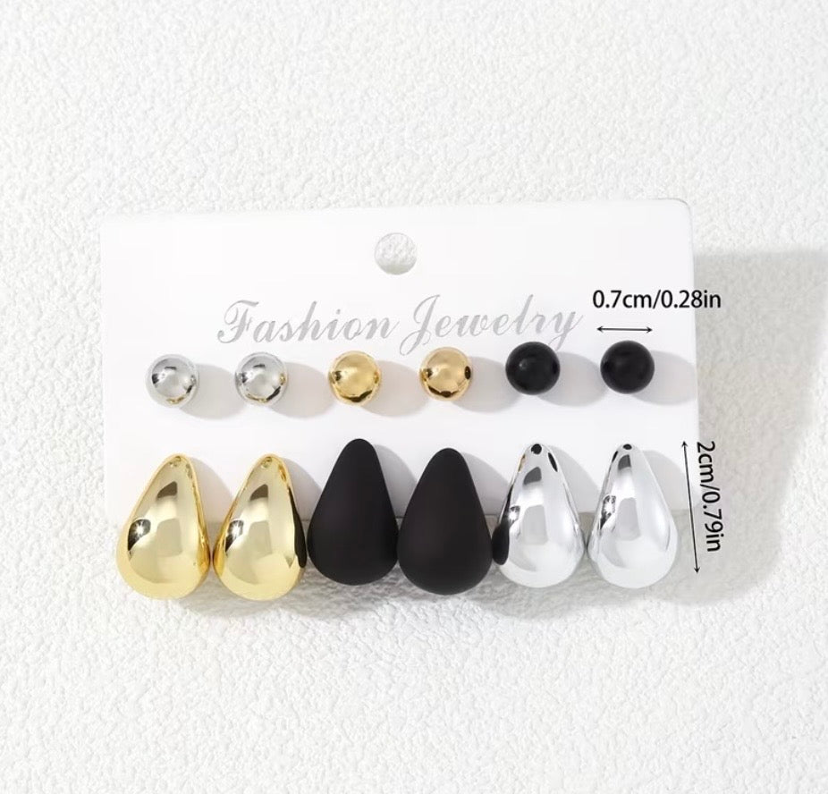 Lot de 6 Boucles d’Oreilles Femme