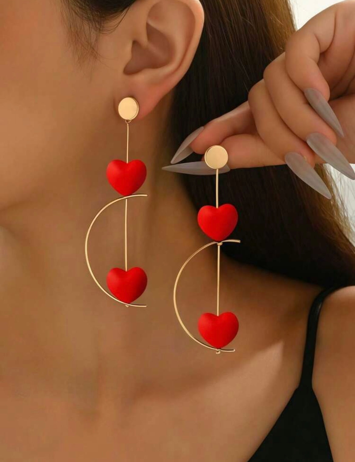 Boucles d'oreilles géométriques longues et rotatives