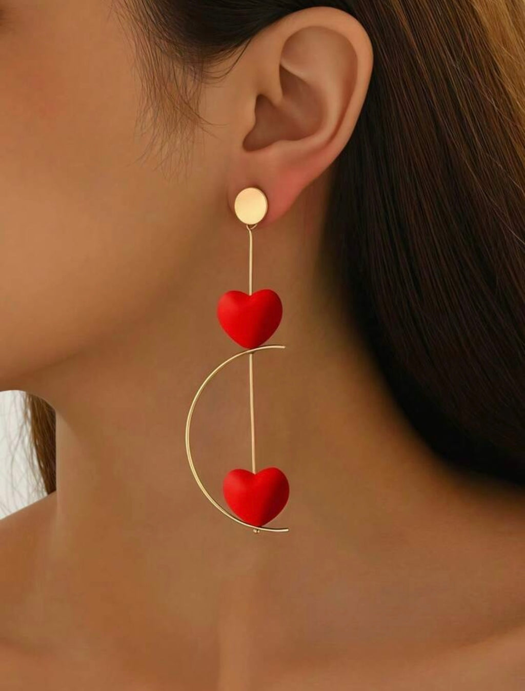 Boucles d'oreilles géométriques longues et rotatives