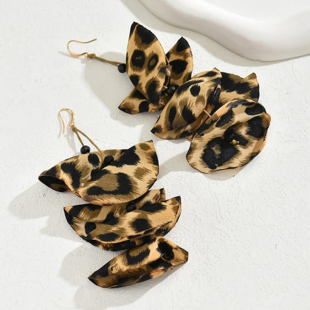 Boucles d’Oreilles Tissus Léopard Bijou Fantaisie Imprimé Animal - Style Chic & Tendance