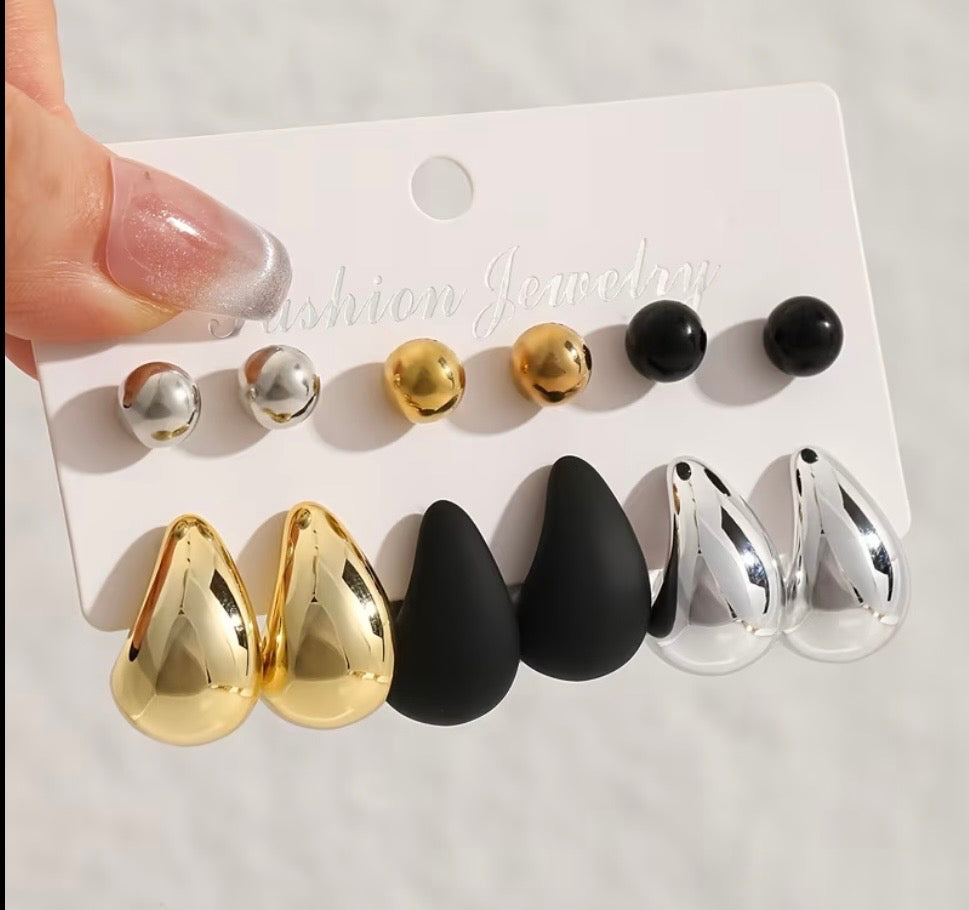 Lot de 6 Boucles d’Oreilles Femme